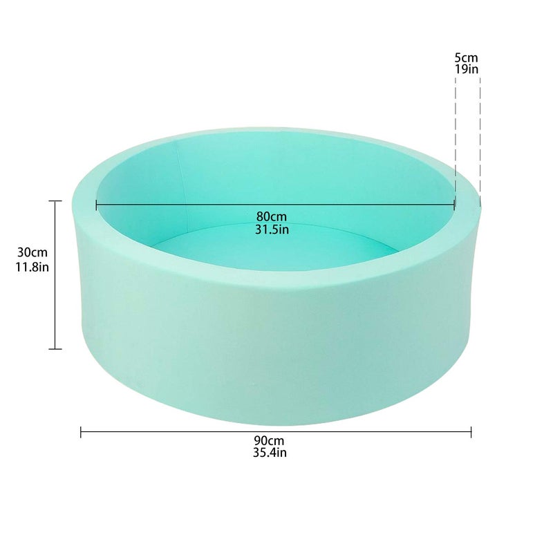 TRENDBOX Memory Foam Sponge Indoor Round Ball Pit (NO Balls) for Toddler Children - Light Blue - Image 3